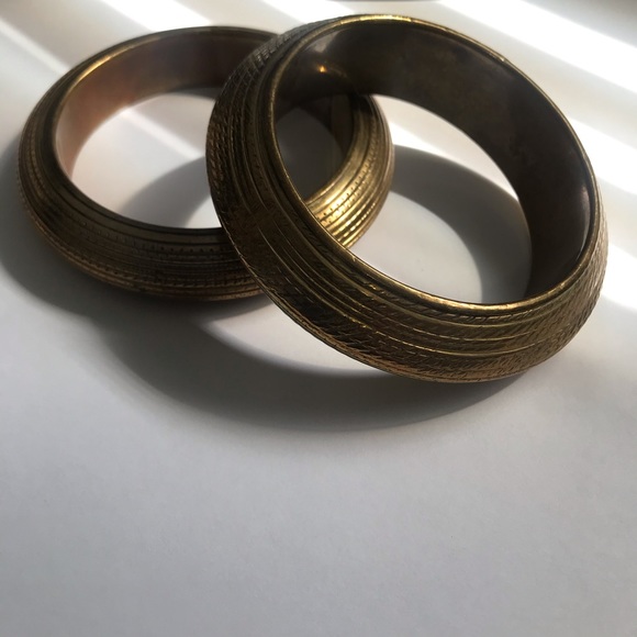 2pc Vintage Brass Bangles Bracelet - Picture 6 of 12